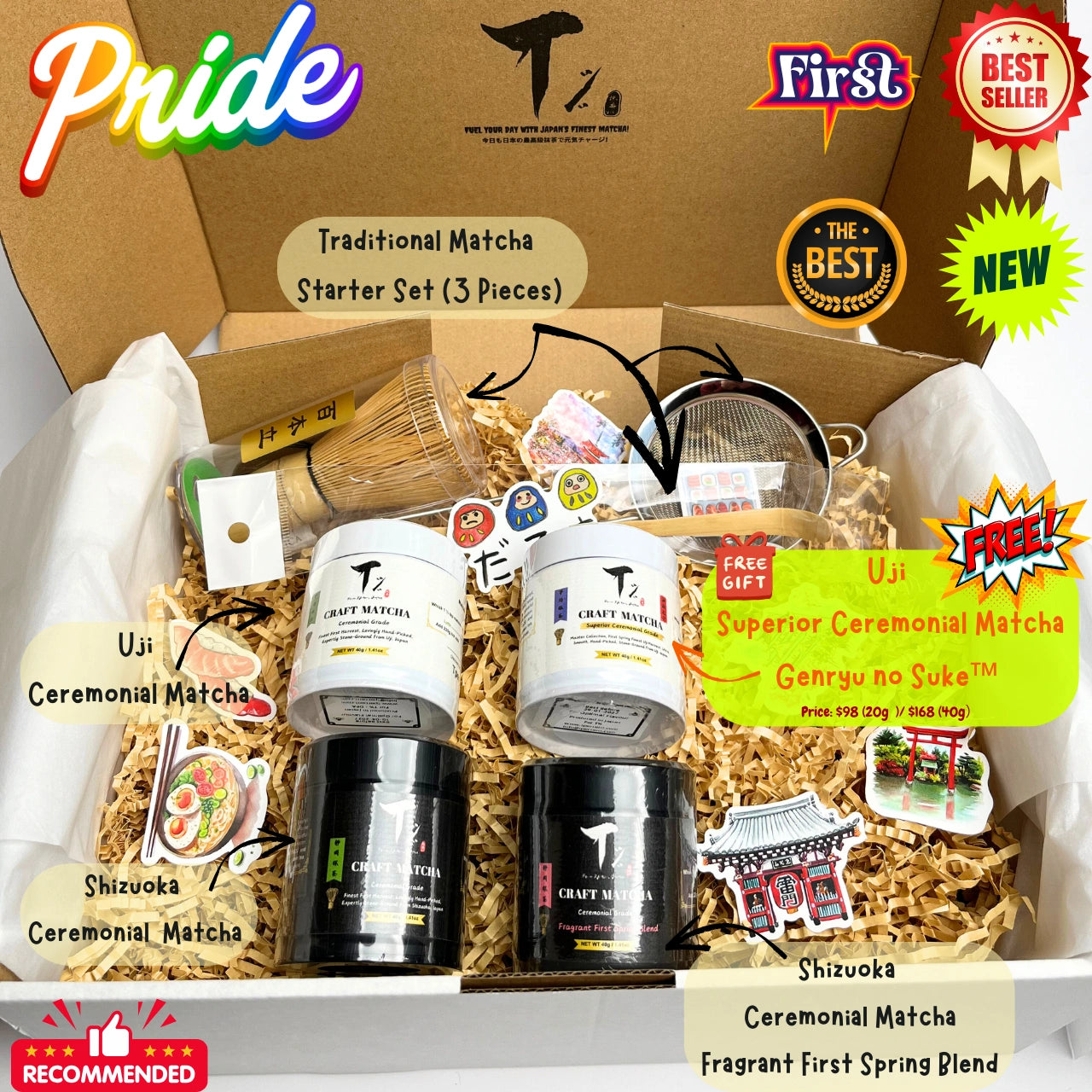 [No. 2 TOP SELLER in WHOLE SHOP!] Taste of Japan Combo- CEREMONIAL PRIDE - MOST PREMIUM MATCHA FREE  + FREE DELIVERY